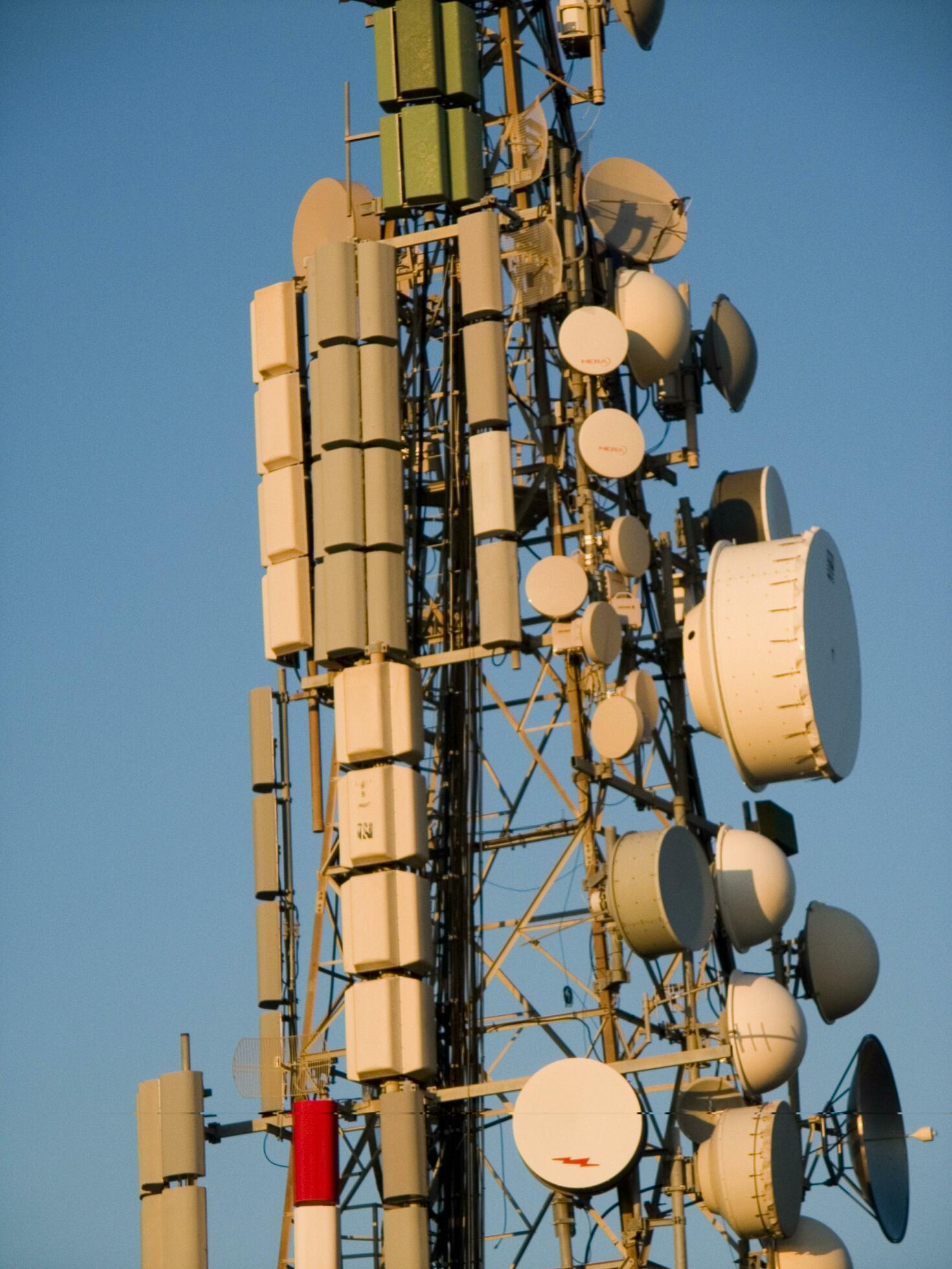 a tower with many different types of antennas 27097848 Stock Photo at