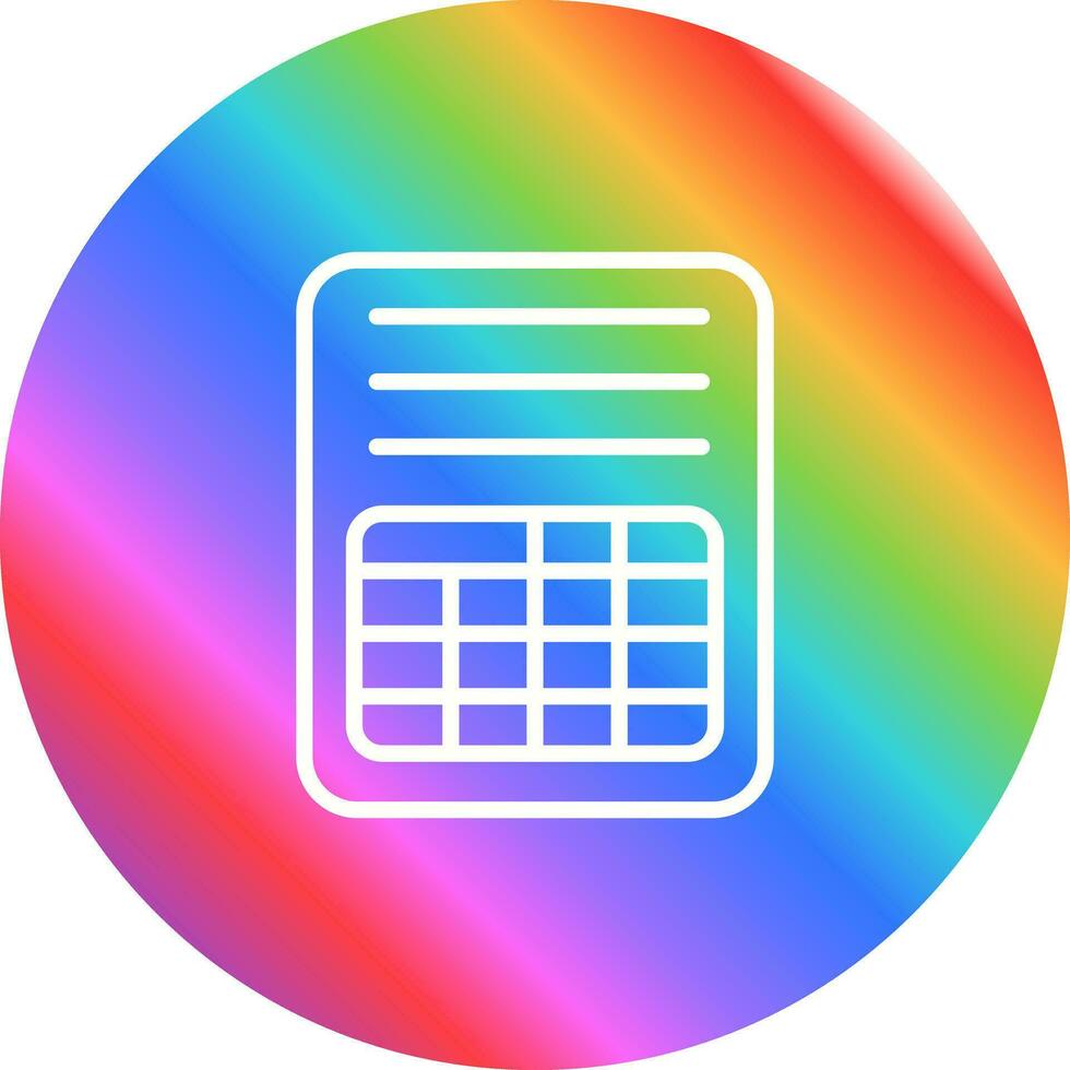Spreadsheet Vector Icon