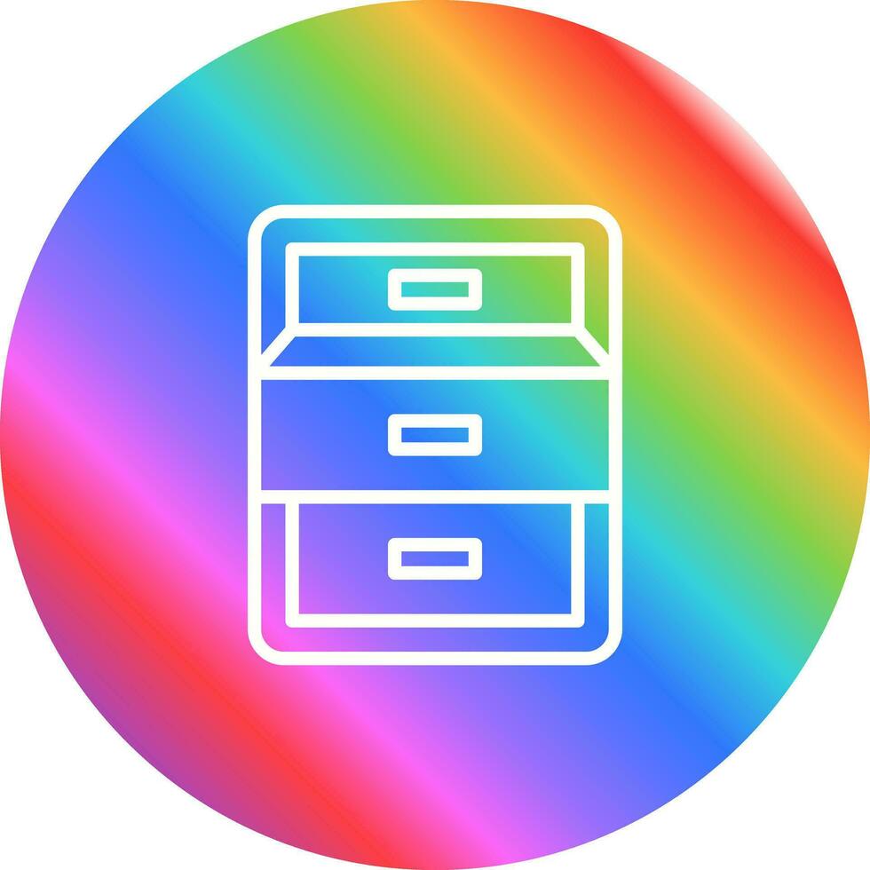 Filing cabinet with open door Vector Icon