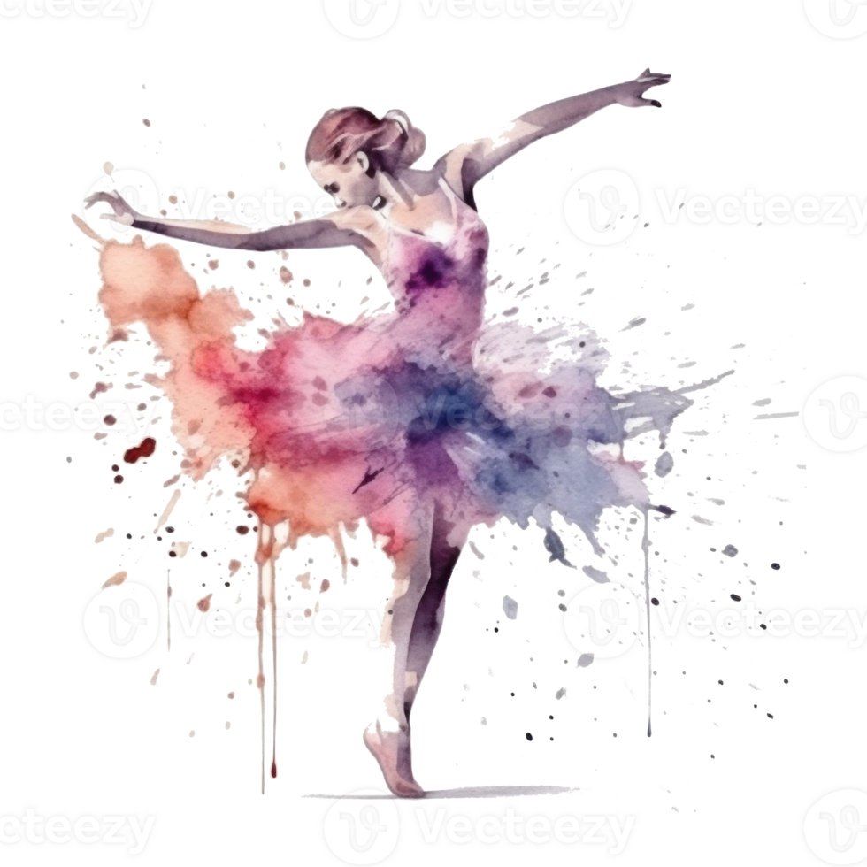 Ballet watercolor background png