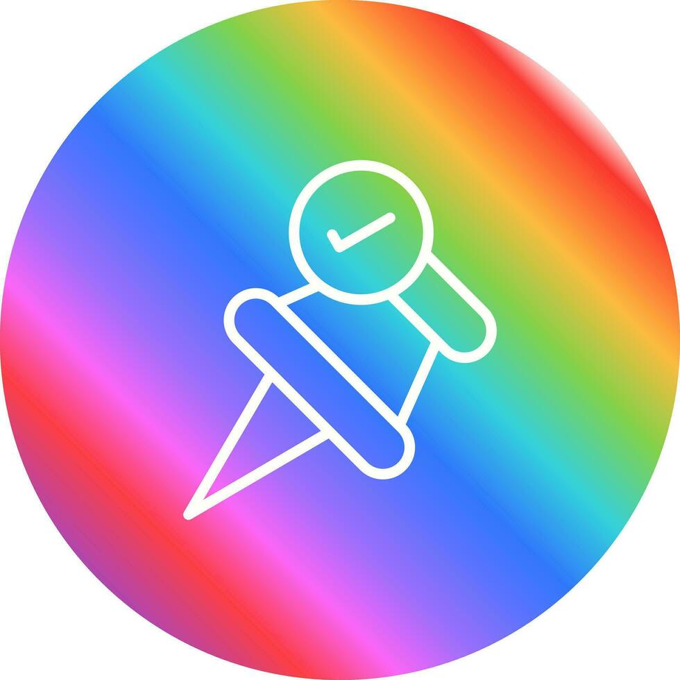 Pushpin with checkmark Vector Icon