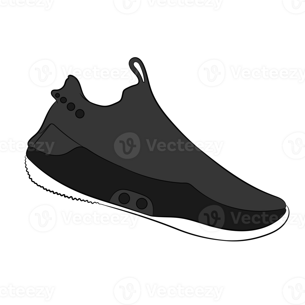 Black Sneaker Design Side View Shoes Pair png