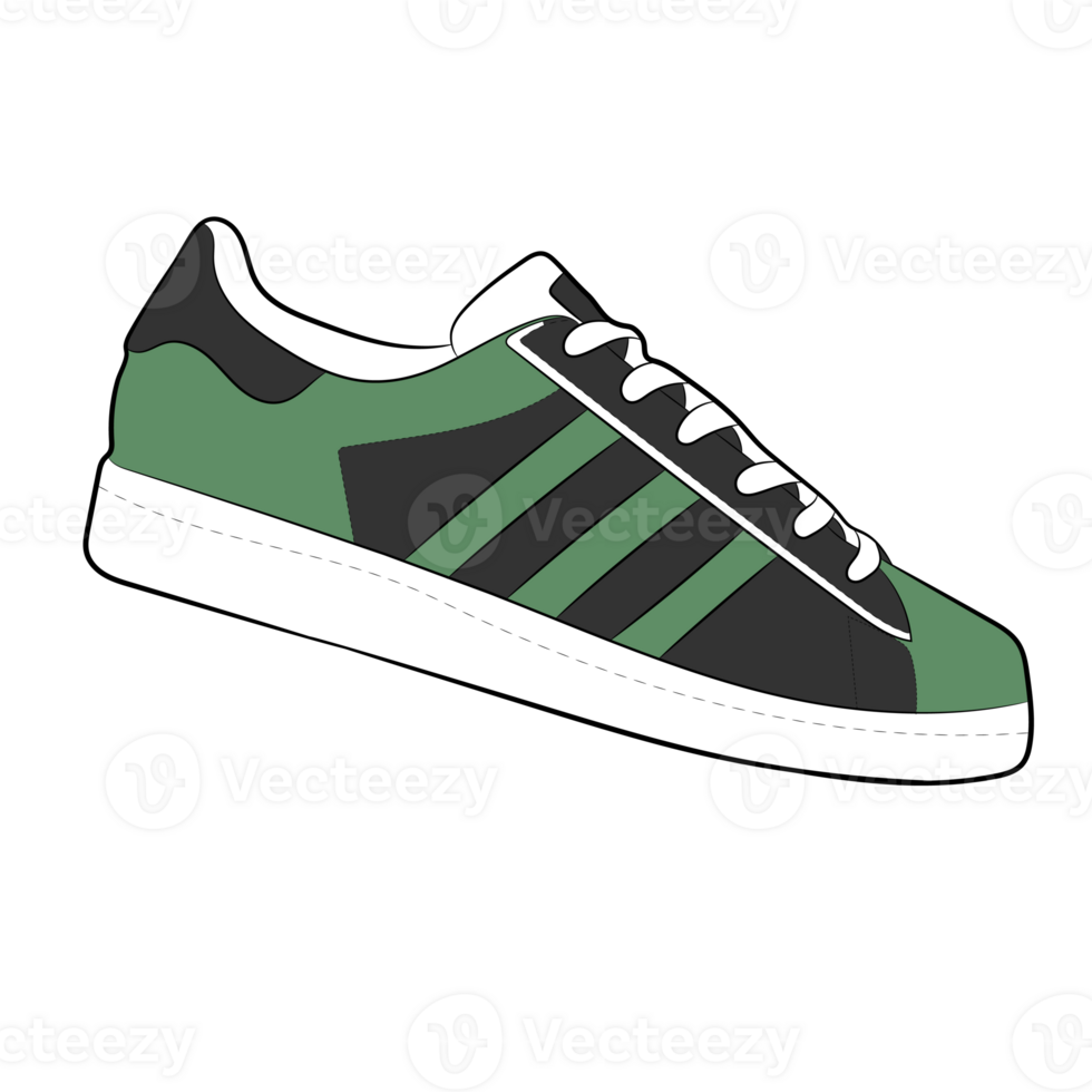 Green Sneaker Design Side View Shoes Pair png