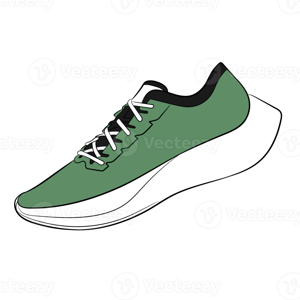 Green Sneaker Design Side View Shoes Pair png