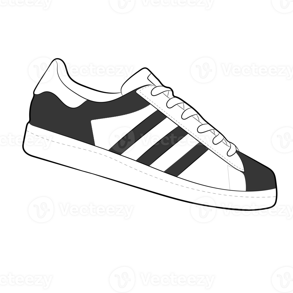 Black Sneaker Design Side View Shoes Pair png