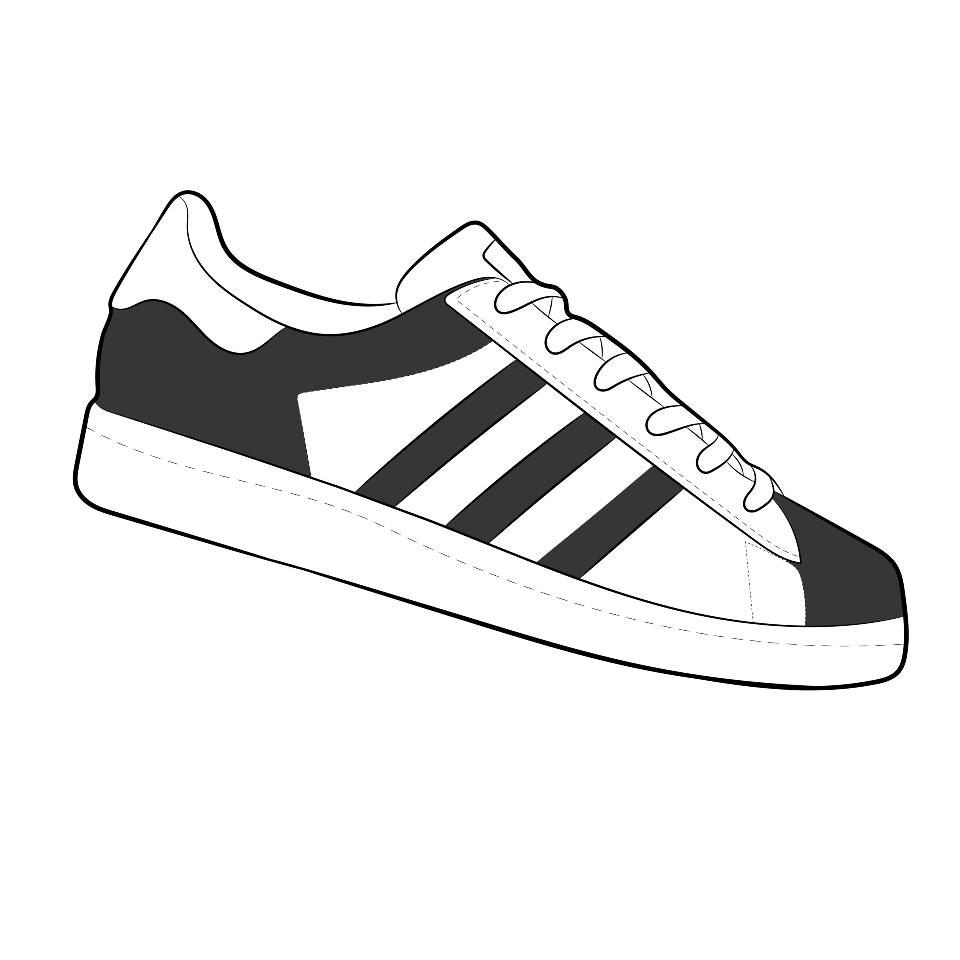 Black Sneaker Design Side View Shoes Pair 27099280 PNG