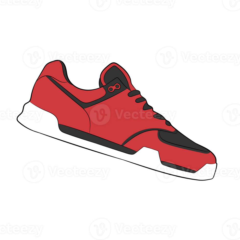 Red Sneaker Design Side View Shoes Pair png