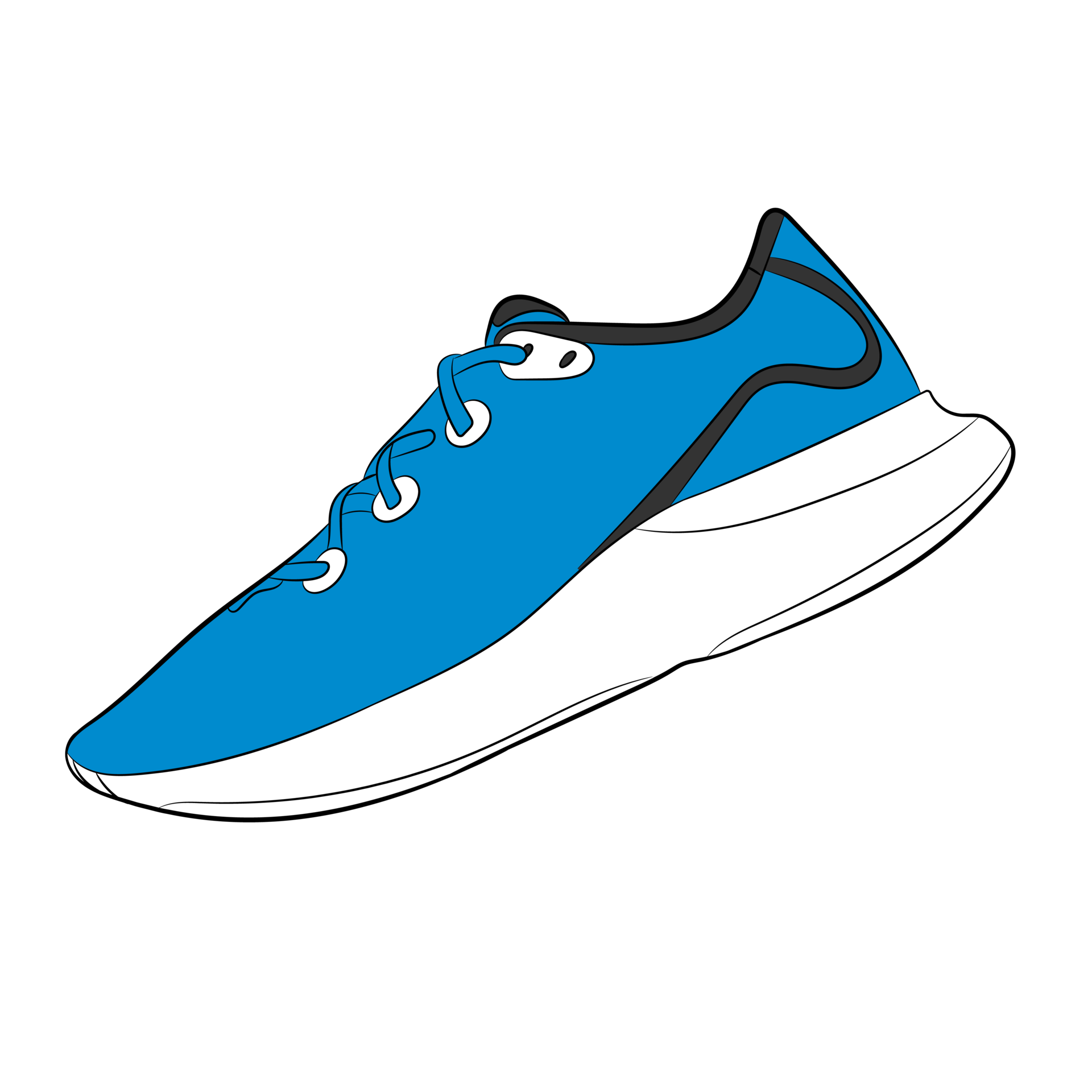Blue Sneaker Design Side View Shoes Pair 27099285 PNG