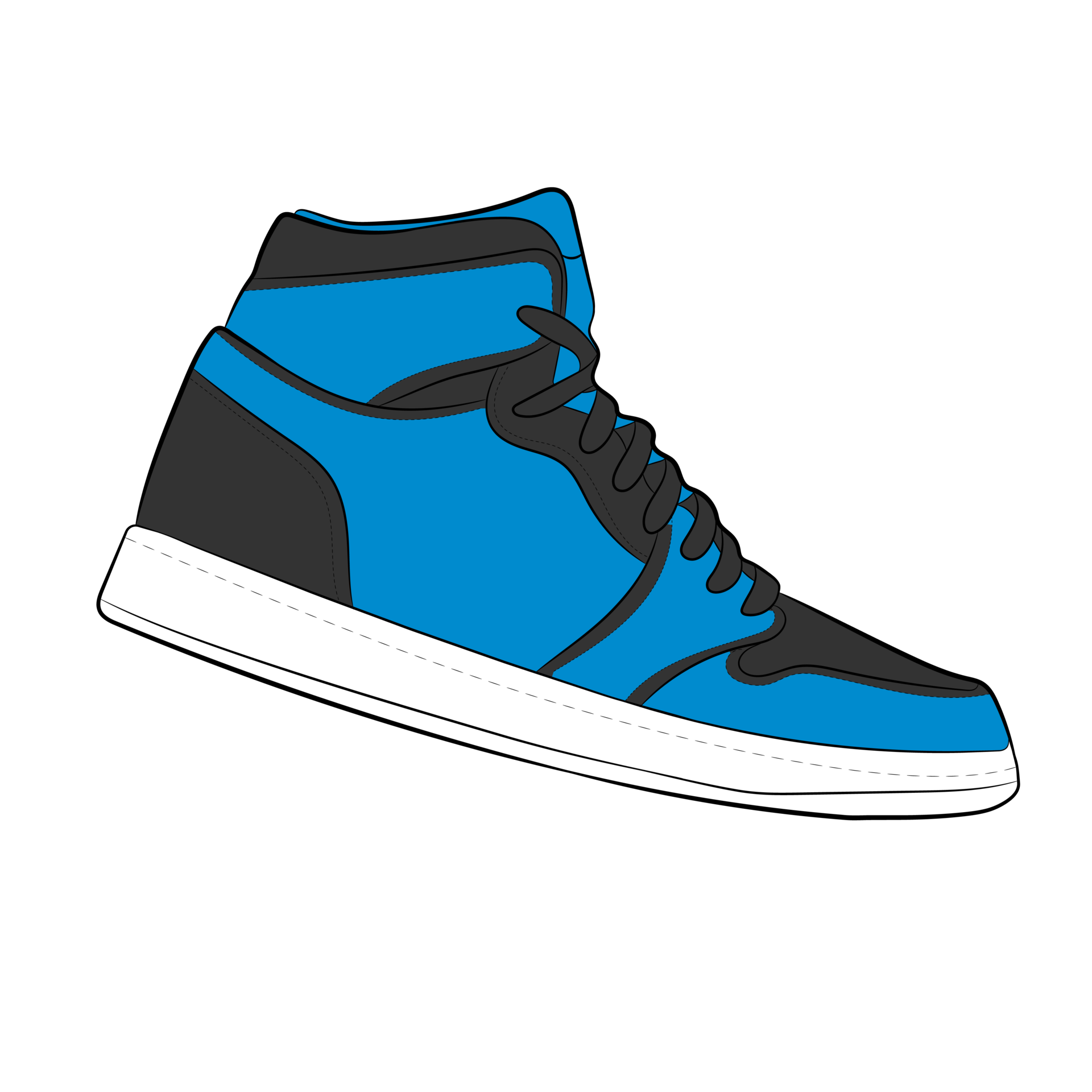 Blue Sneaker Design Side View Shoes Pair 27099293 PNG