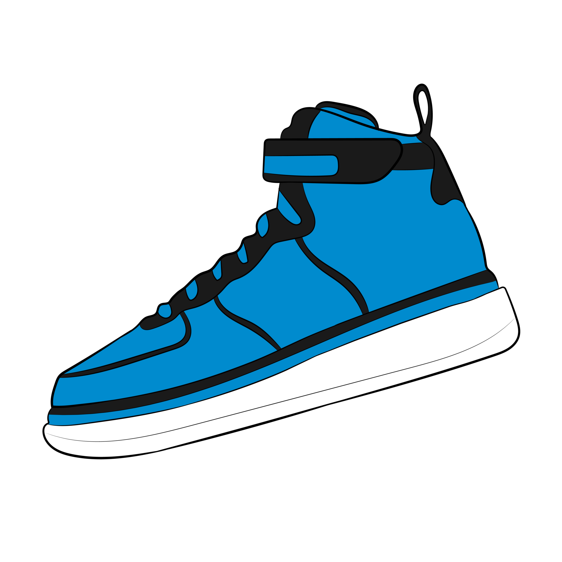 Blue Sneaker Design Side View Shoes Pair 27099295 PNG