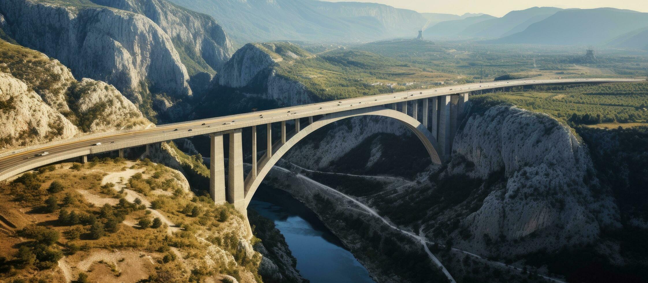 The Dalmatia area is home to an industrial and complex construction project of an unfinished bridge photo