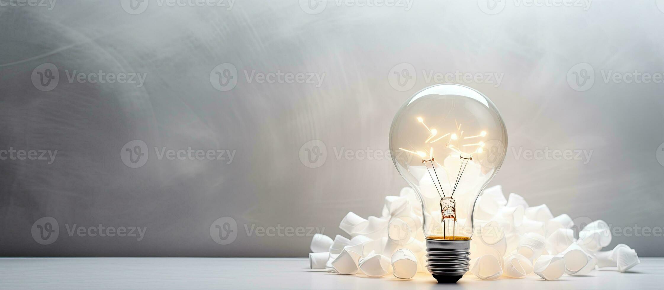 concept of a startup, light business, or getting started with lots of white paper on a light background photo