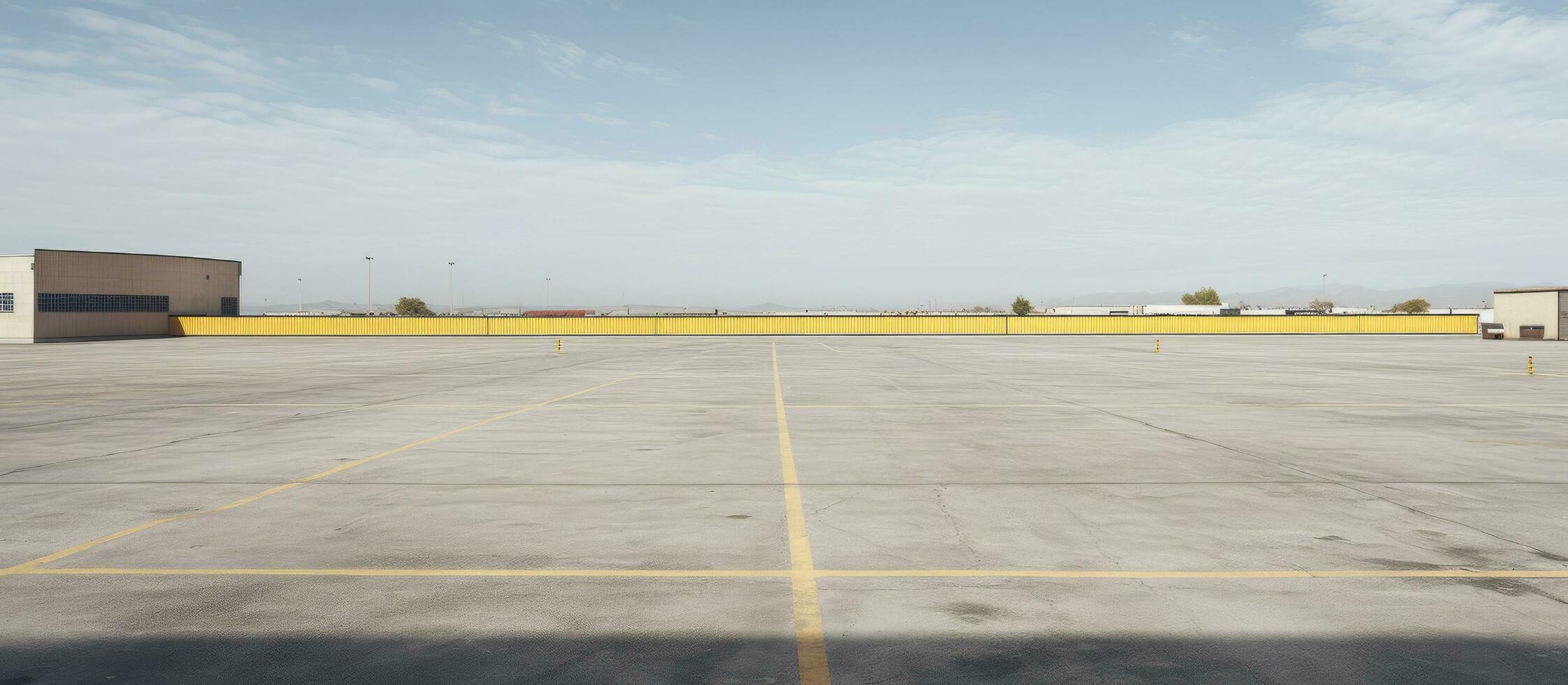 Empty parking lot with available advertising space photo