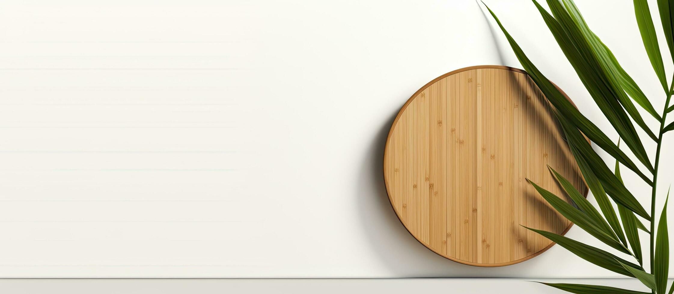 A popular summer design with a round bamboo card displayed on a white background. The concept features photo