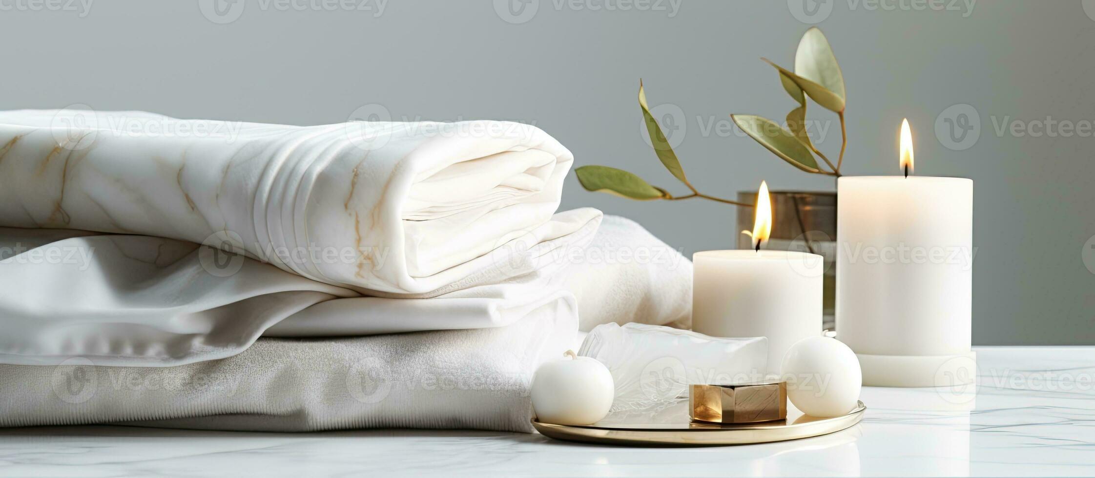 Soft, warm plush fabric with a textured appearance is arranged in elegant folds on a white marble photo