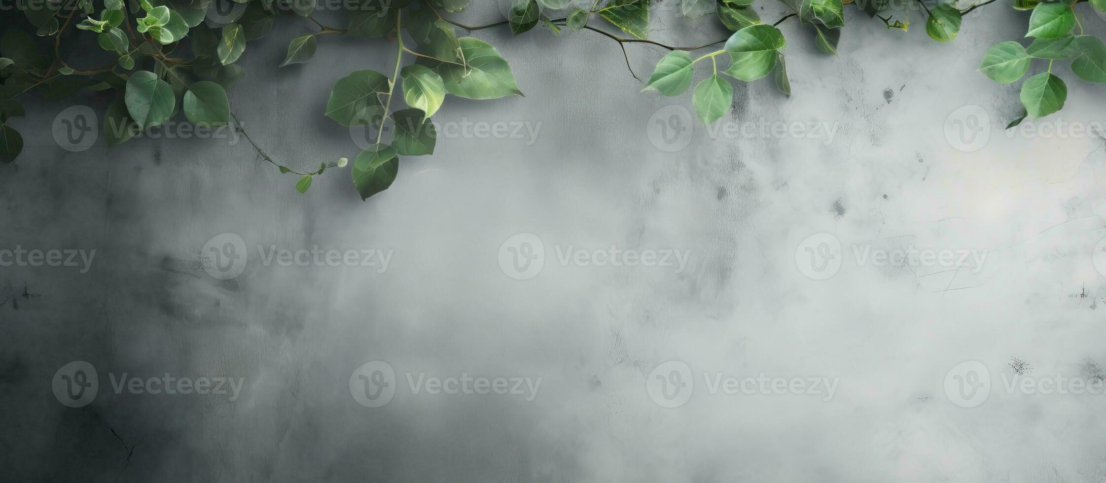 An abstract nature concept background with leaves shadows on a rough and irregular gray-green photo
