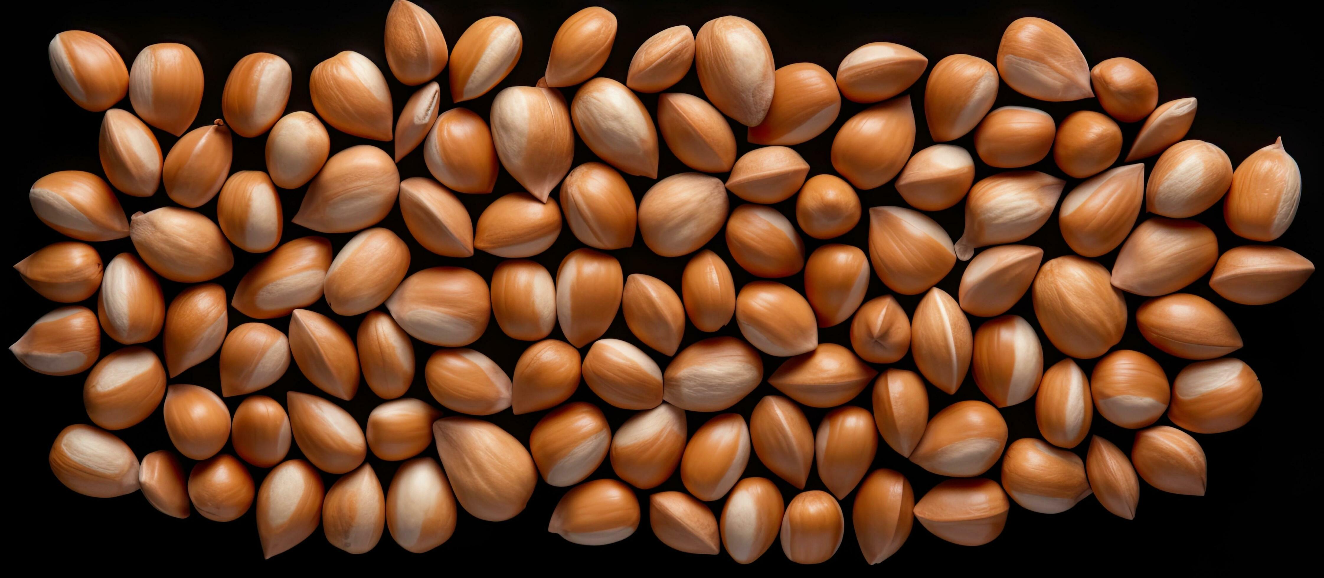 Nut Kernels Texture Background, Group of Hazelnuts Mockup, Pattern of