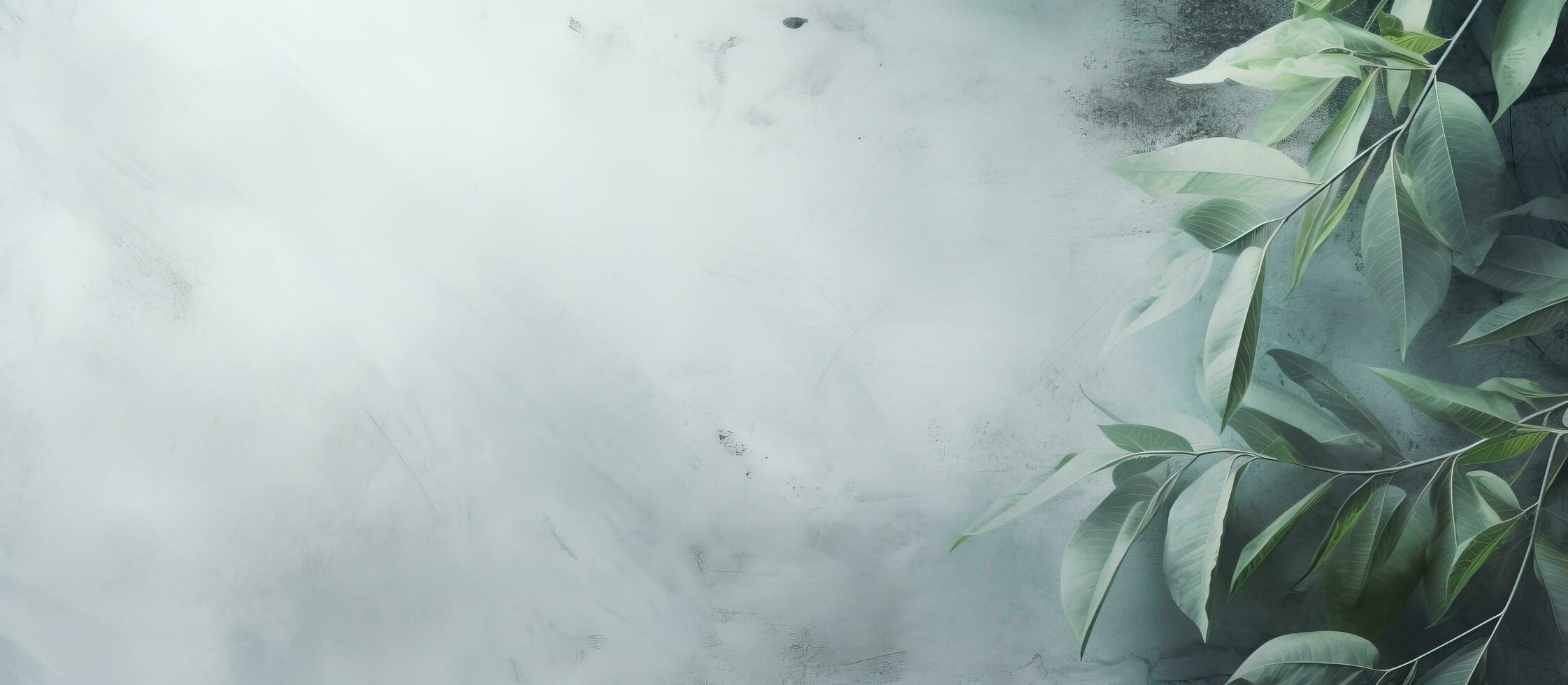 An abstract nature concept background with leaves shadows on a rough and irregular gray-green photo