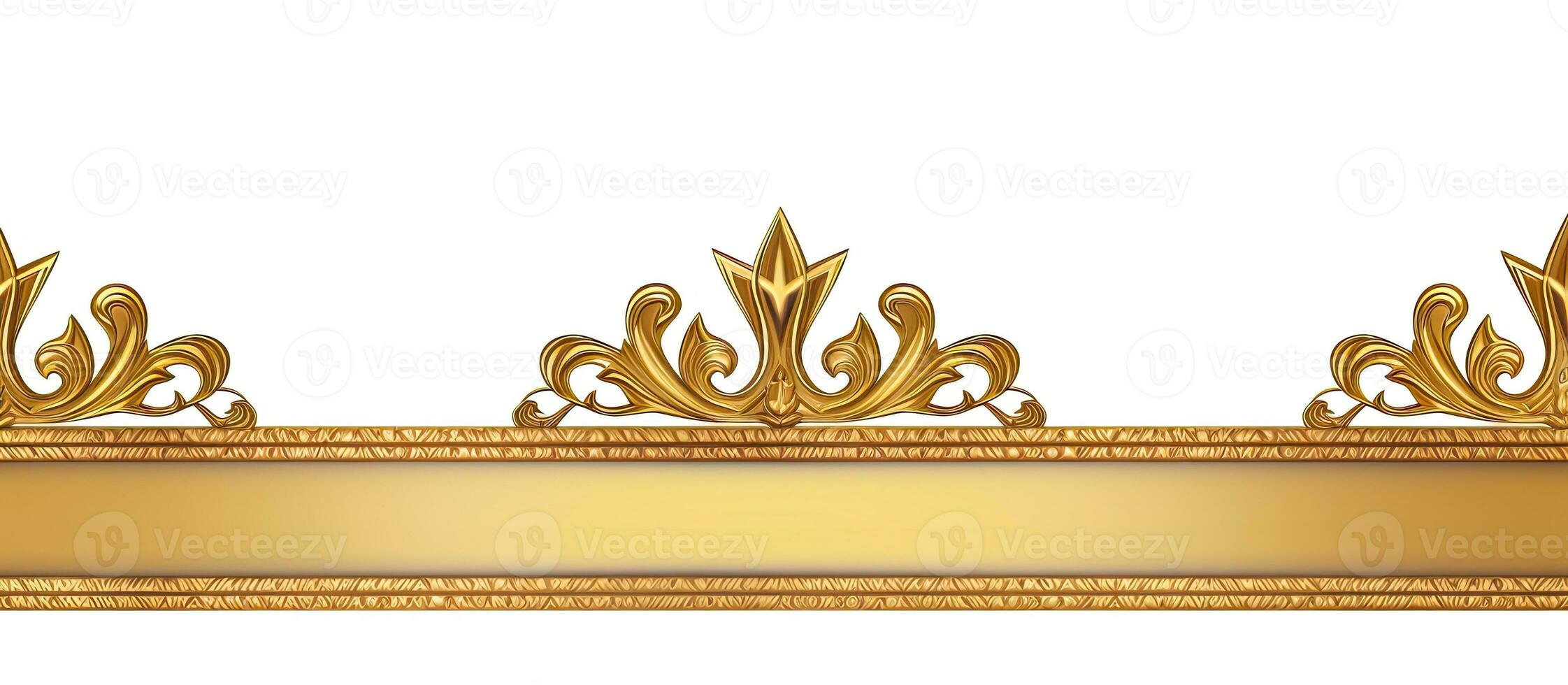 A golden frame with a kings crown carved into it, set against a white background, with empty photo