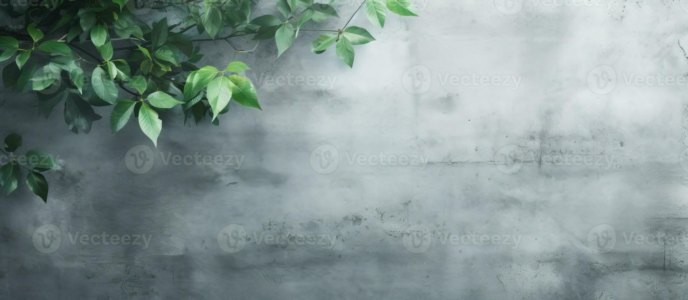 An abstract nature concept background with leaves shadows on a rough and irregular gray-green photo