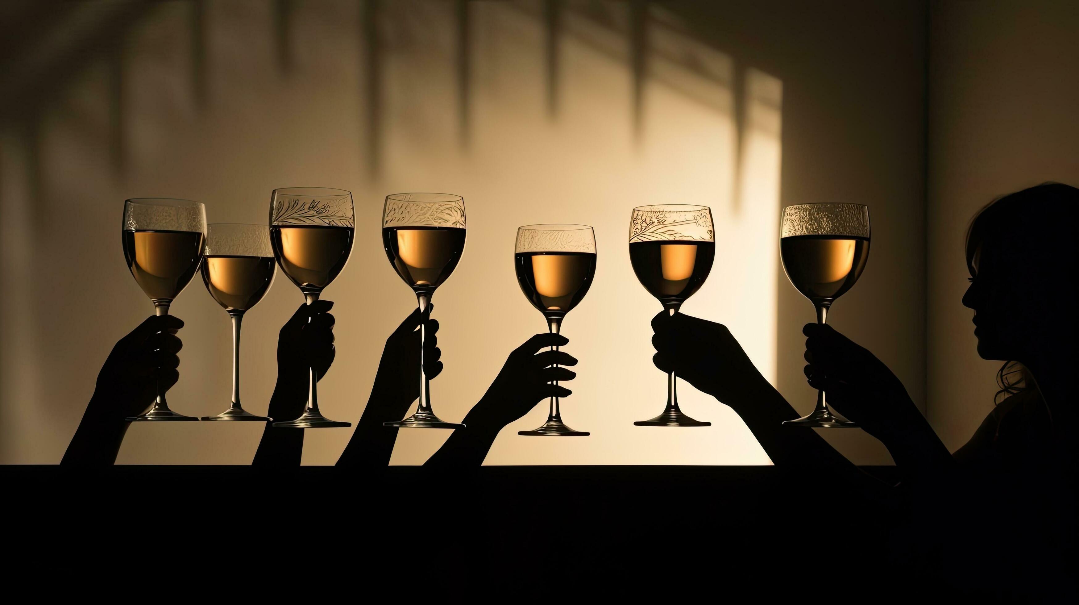 people toasting with champagne glasses in shadow 27101749 Stock Photo