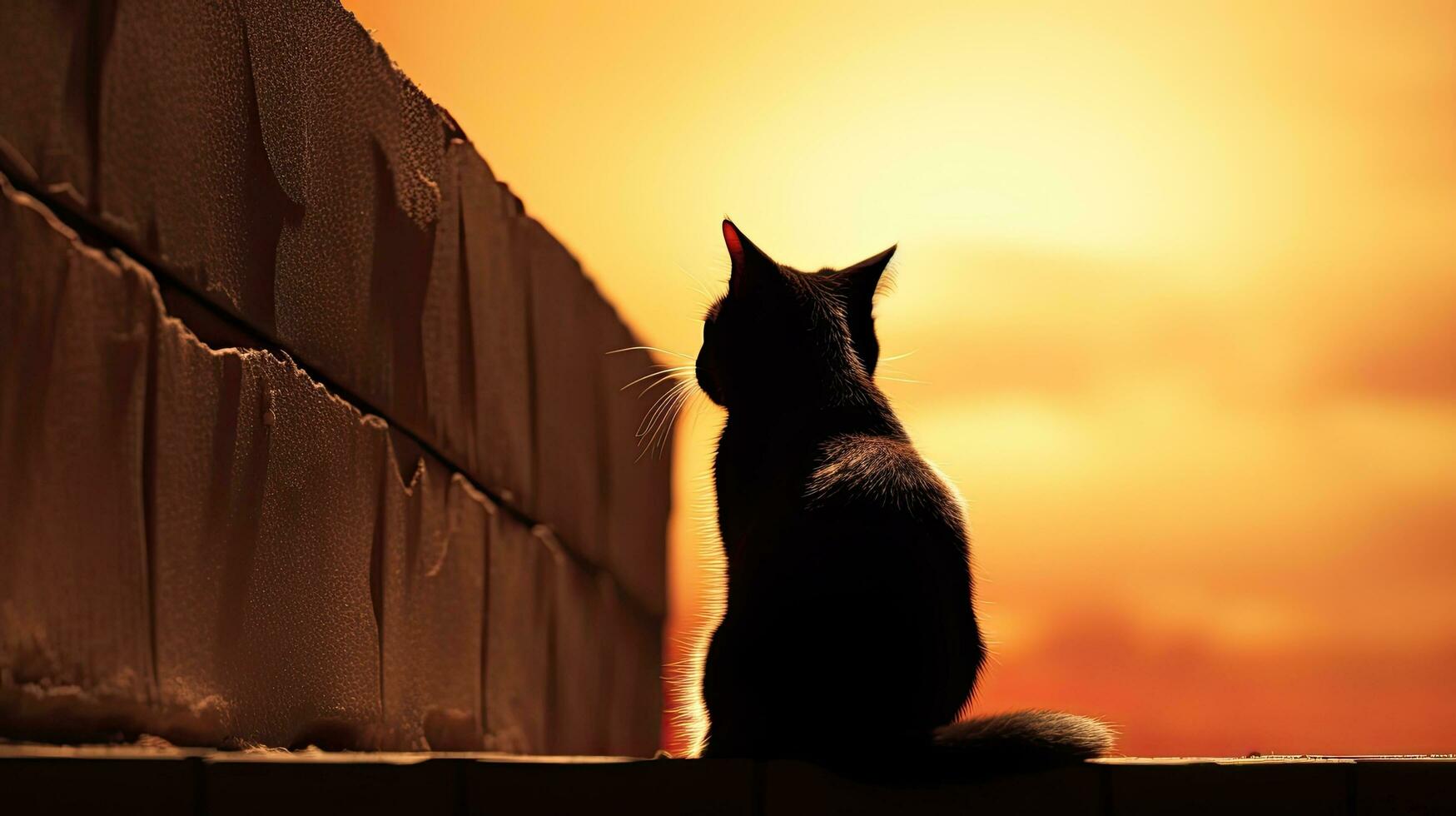 wall cat silhouette photo
