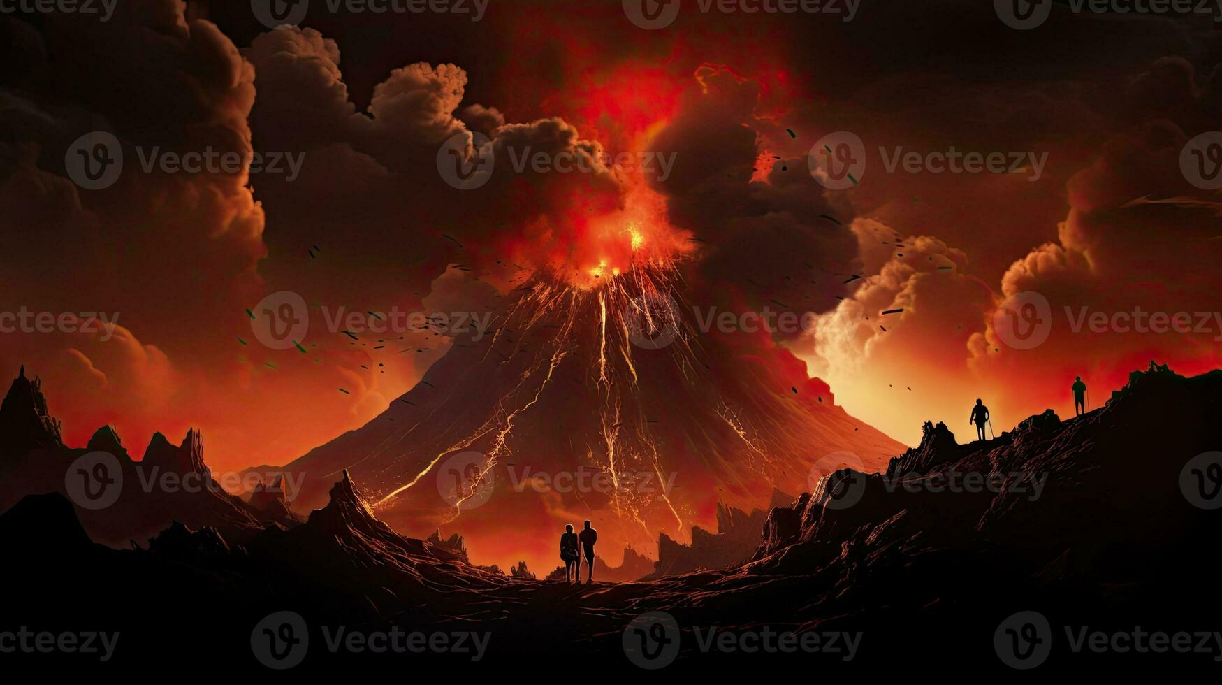 Incredible sight at volcano summit during eruption photo