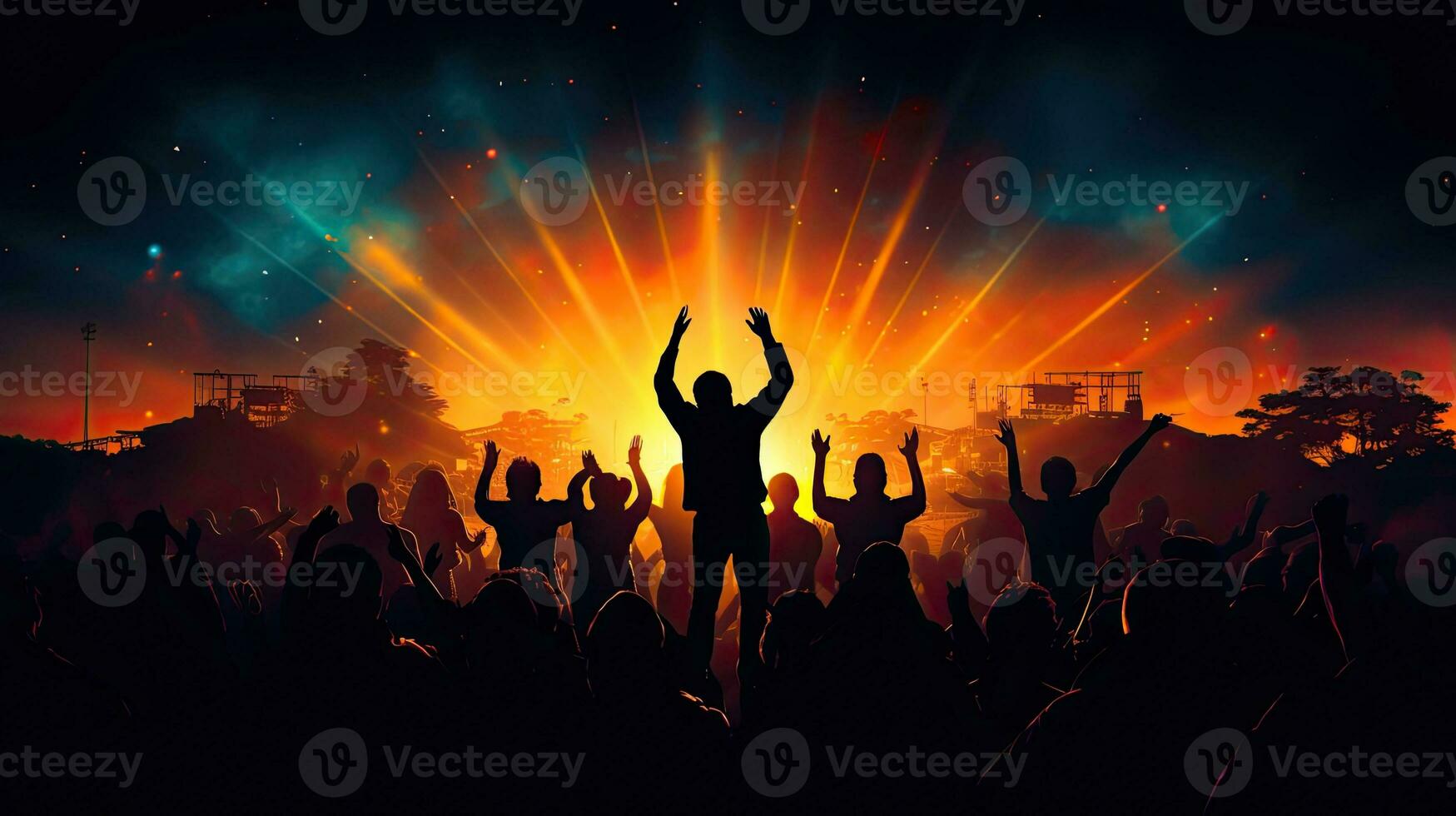 Background image of people at a concert photo