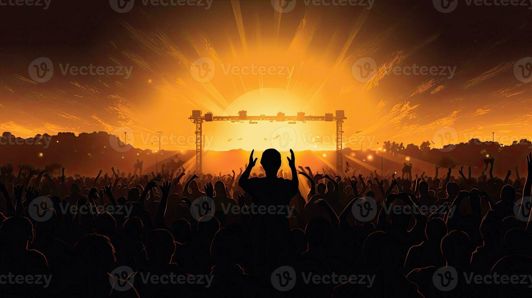 Concert audience silhouette photo