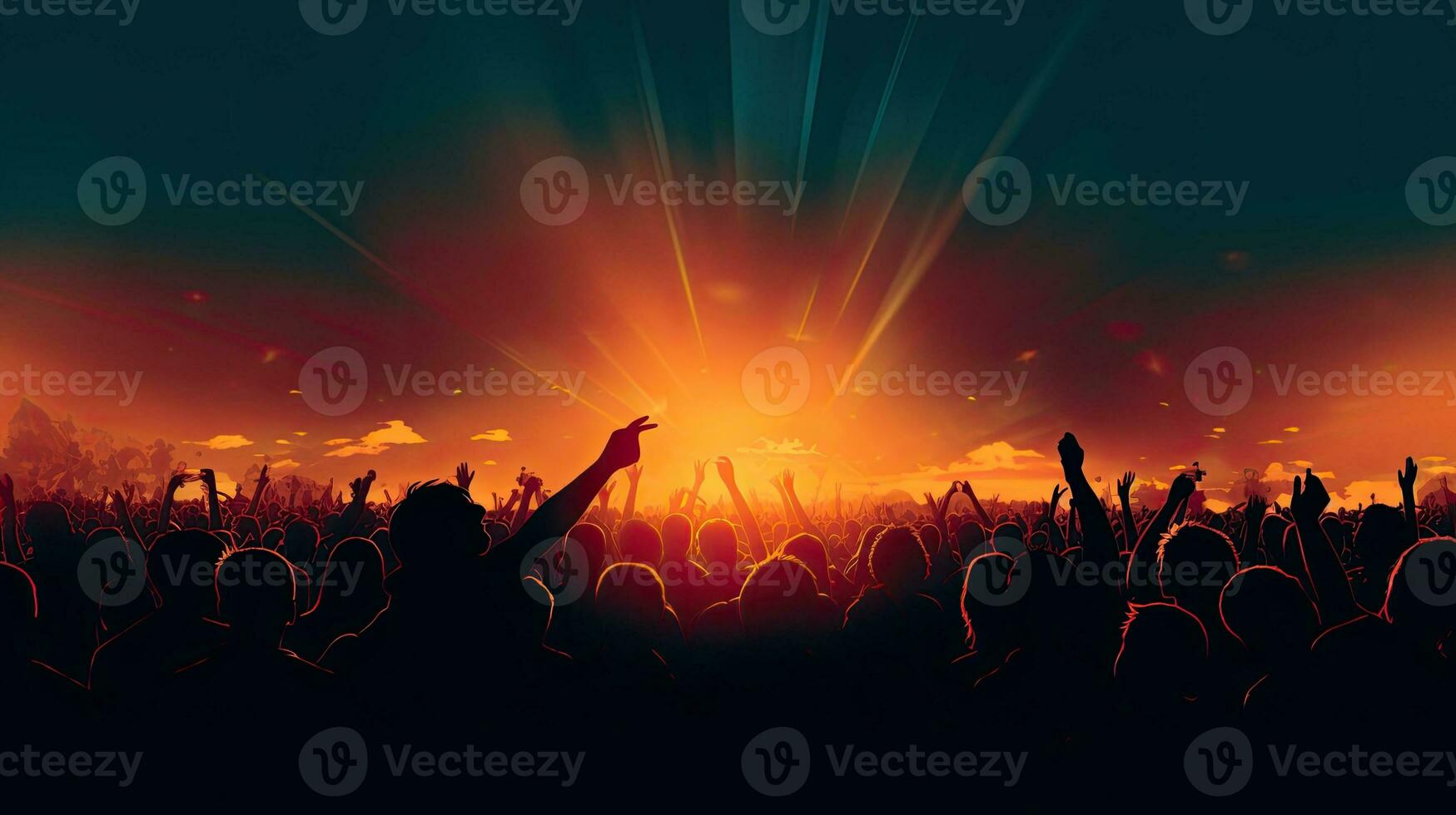 Concert audience silhouette photo