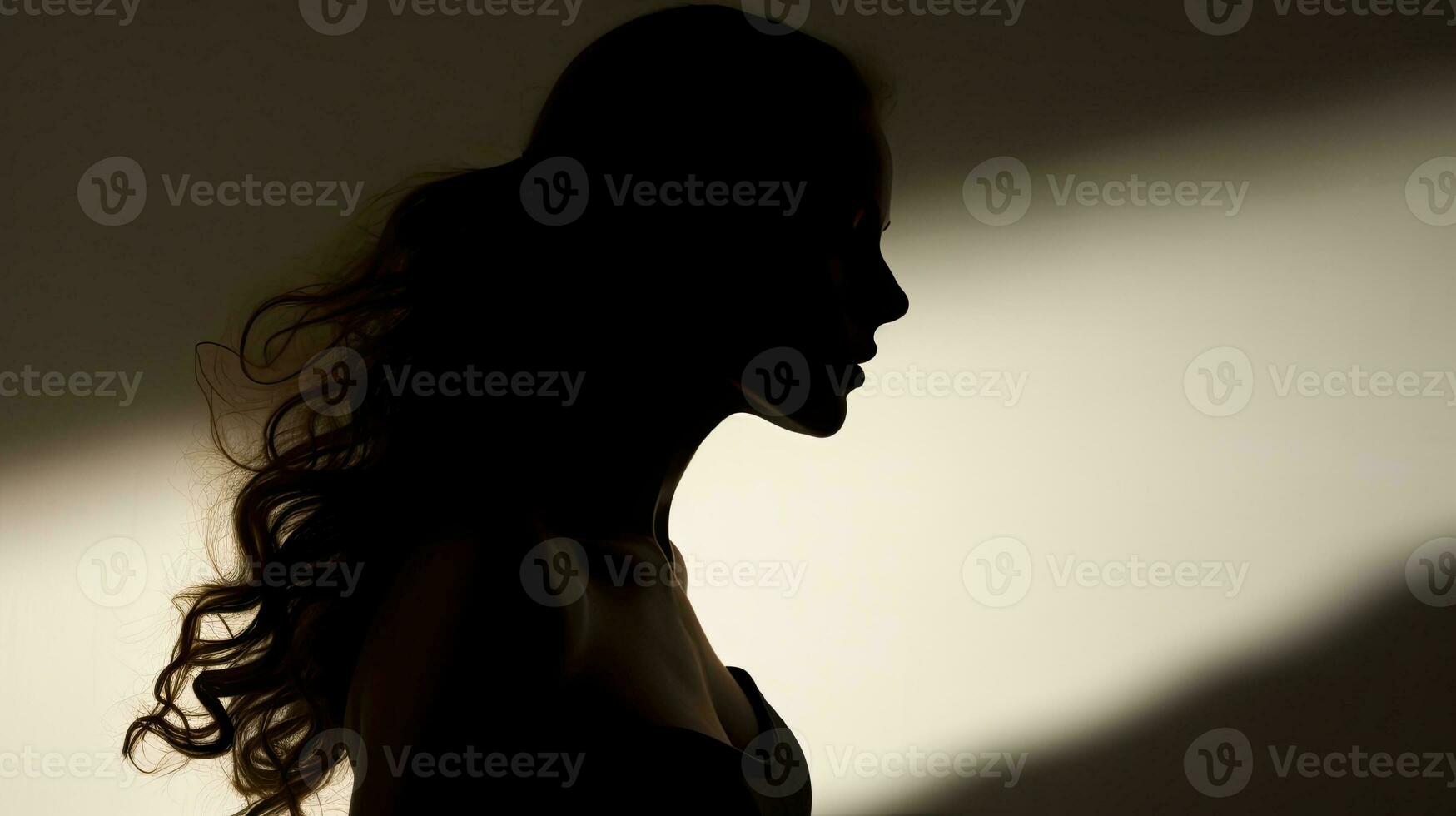 Shadow of a woman on a smooth surface from the side photo