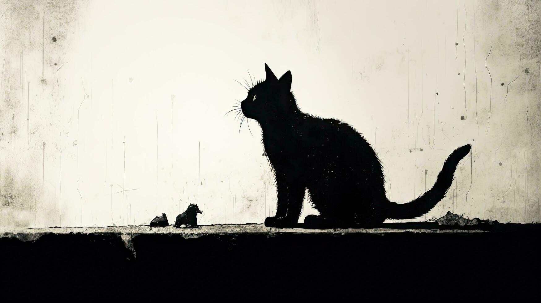 wall cat silhouette photo