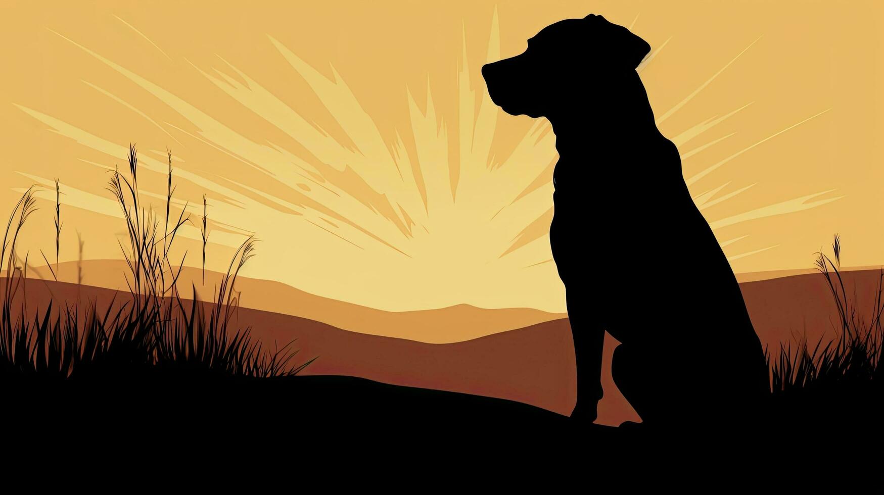 Labrador retriever silhouette female domestic photo