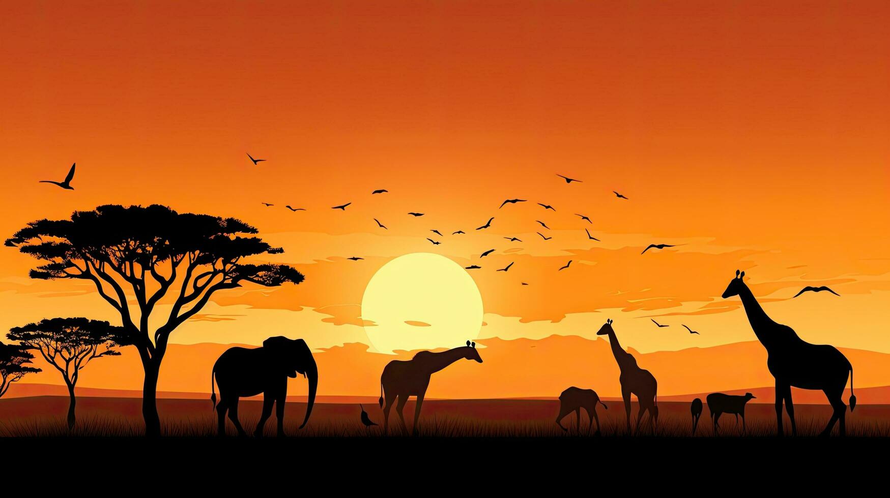 African wildlife preservation showcasing a vast array of animals in their natural habitat photo