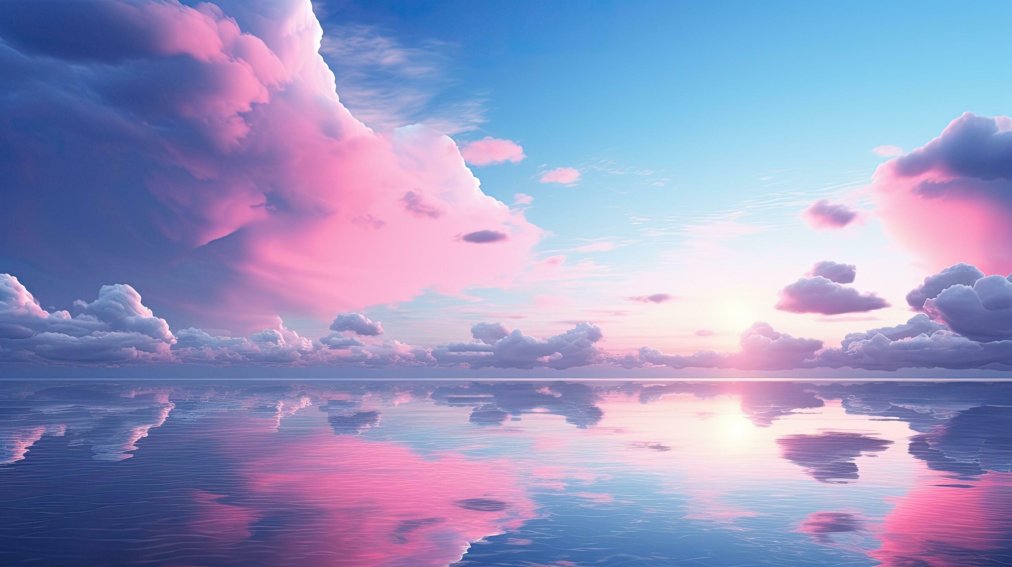 Pink sunset with moon on nature background 27102437 Stock Photo at Vecteezy