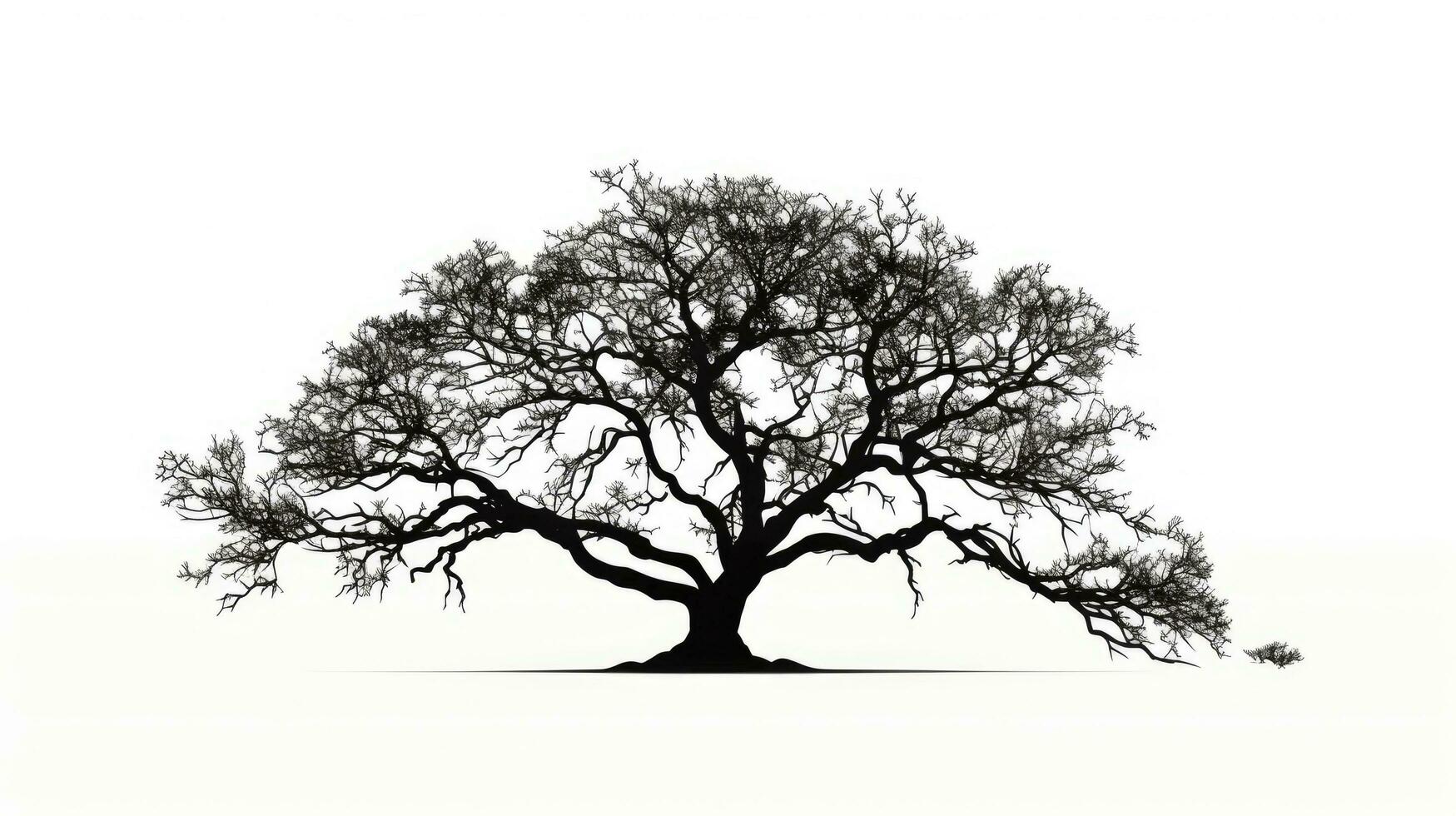 Isolated white tree silhouette photo