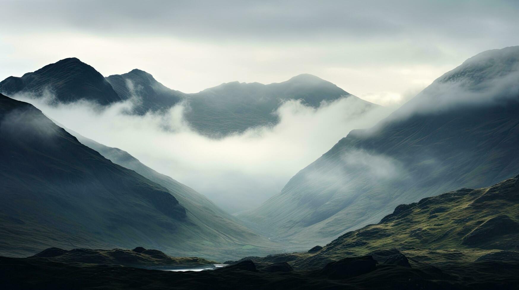 Cuillin Hills concealed in mist photo