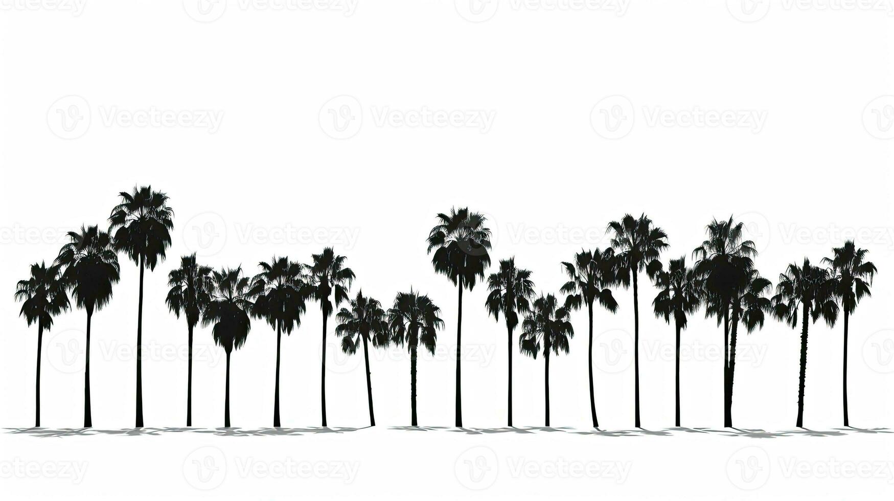 White background is lined with sugar palm trees photo
