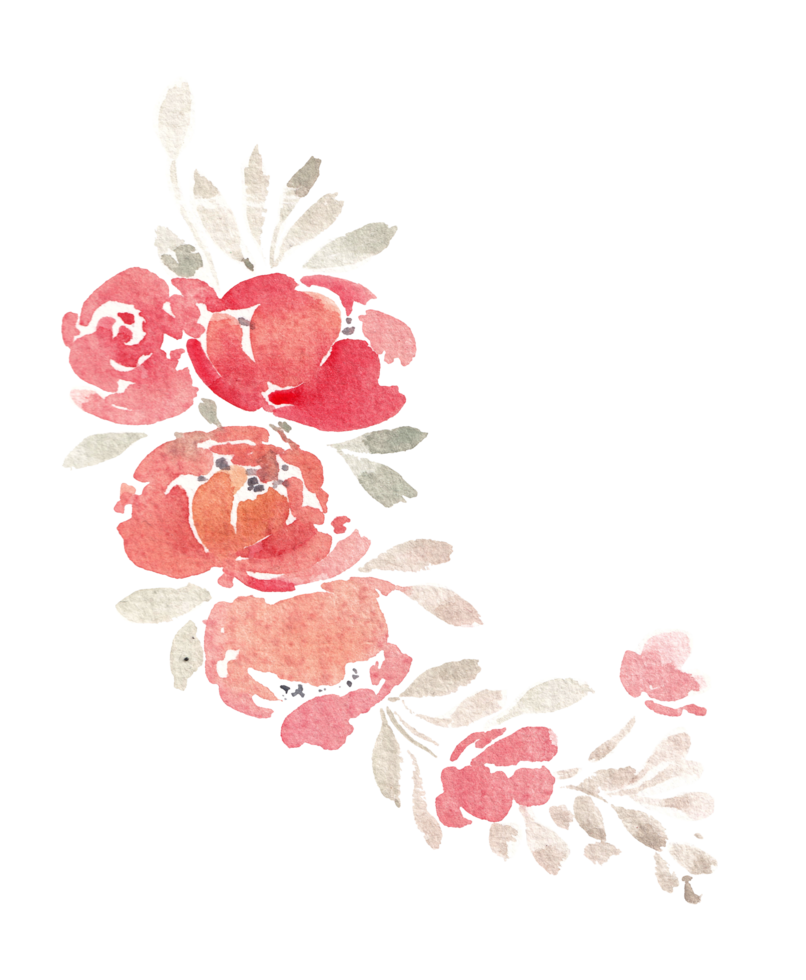 Red Rose Watercolor Flower Arrangement png