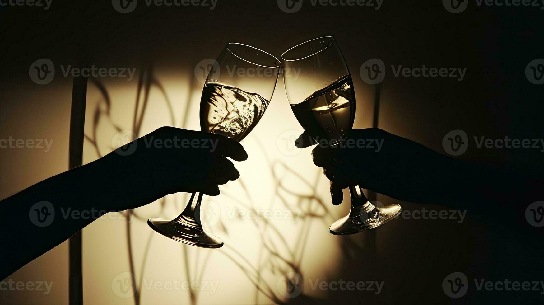 people toasting with champagne glasses in shadow photo