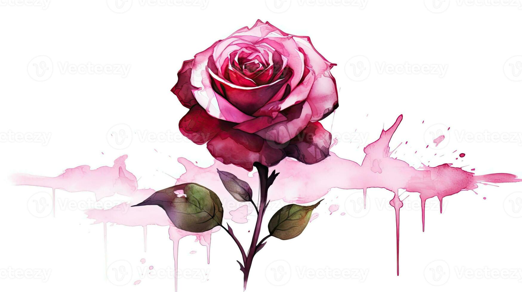 Gorgeous flower painted in watercolors photo