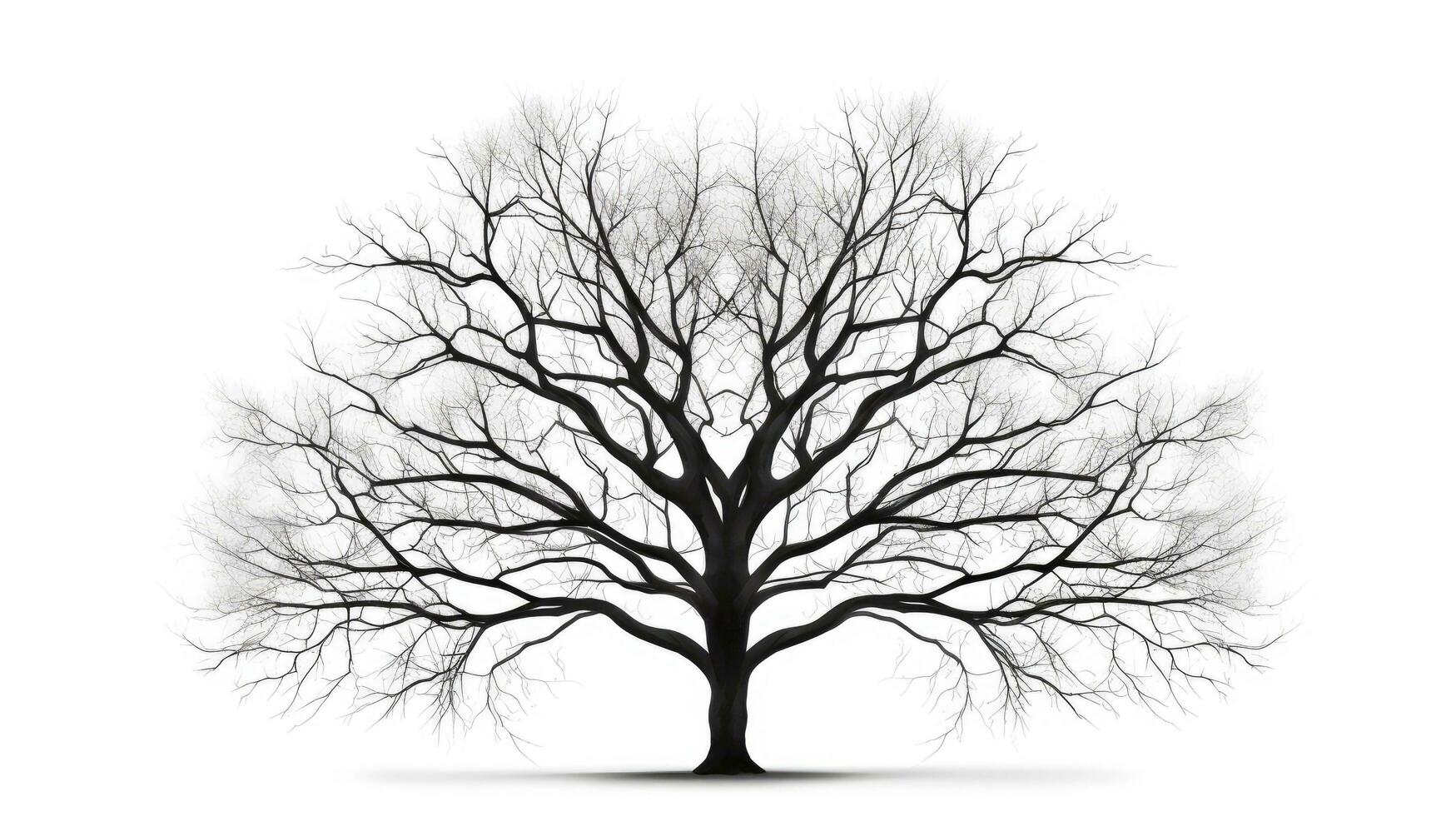 Leafless tree isolated on white photo