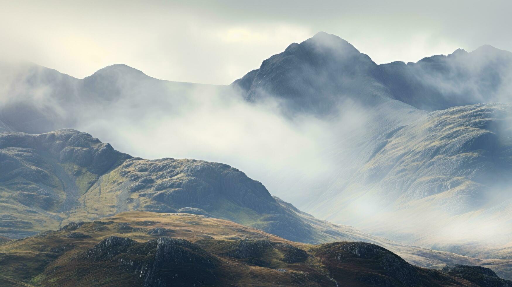 Cuillin Hills concealed in mist photo