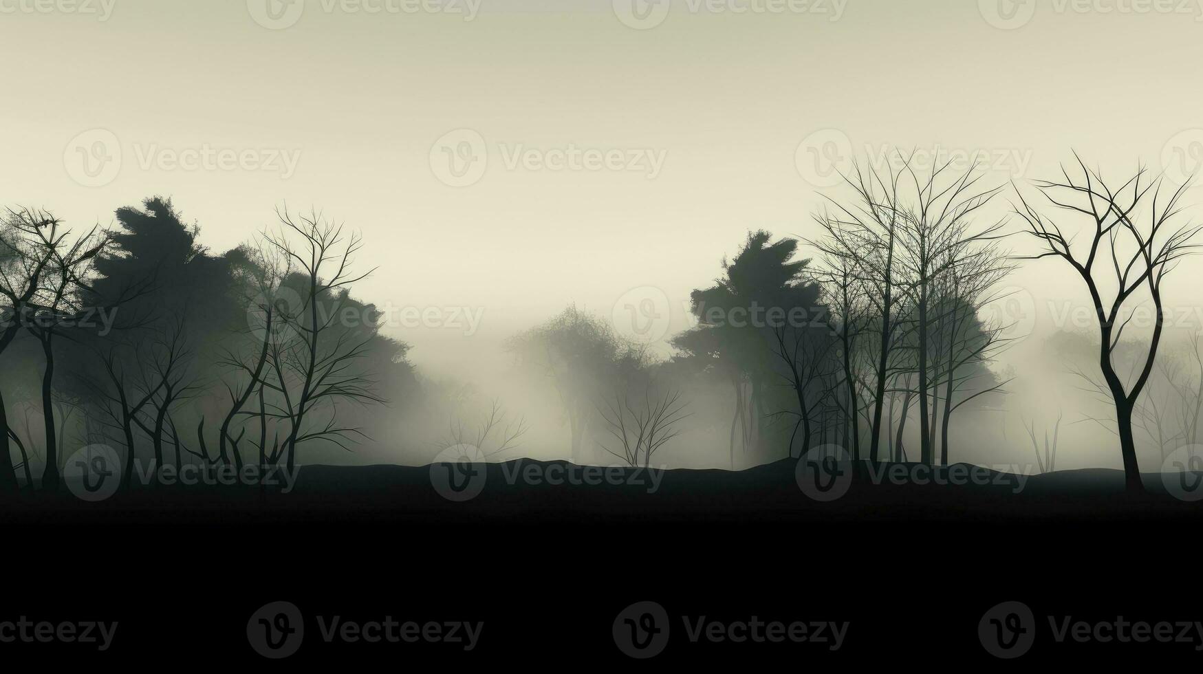 Numerous foggy trees photo