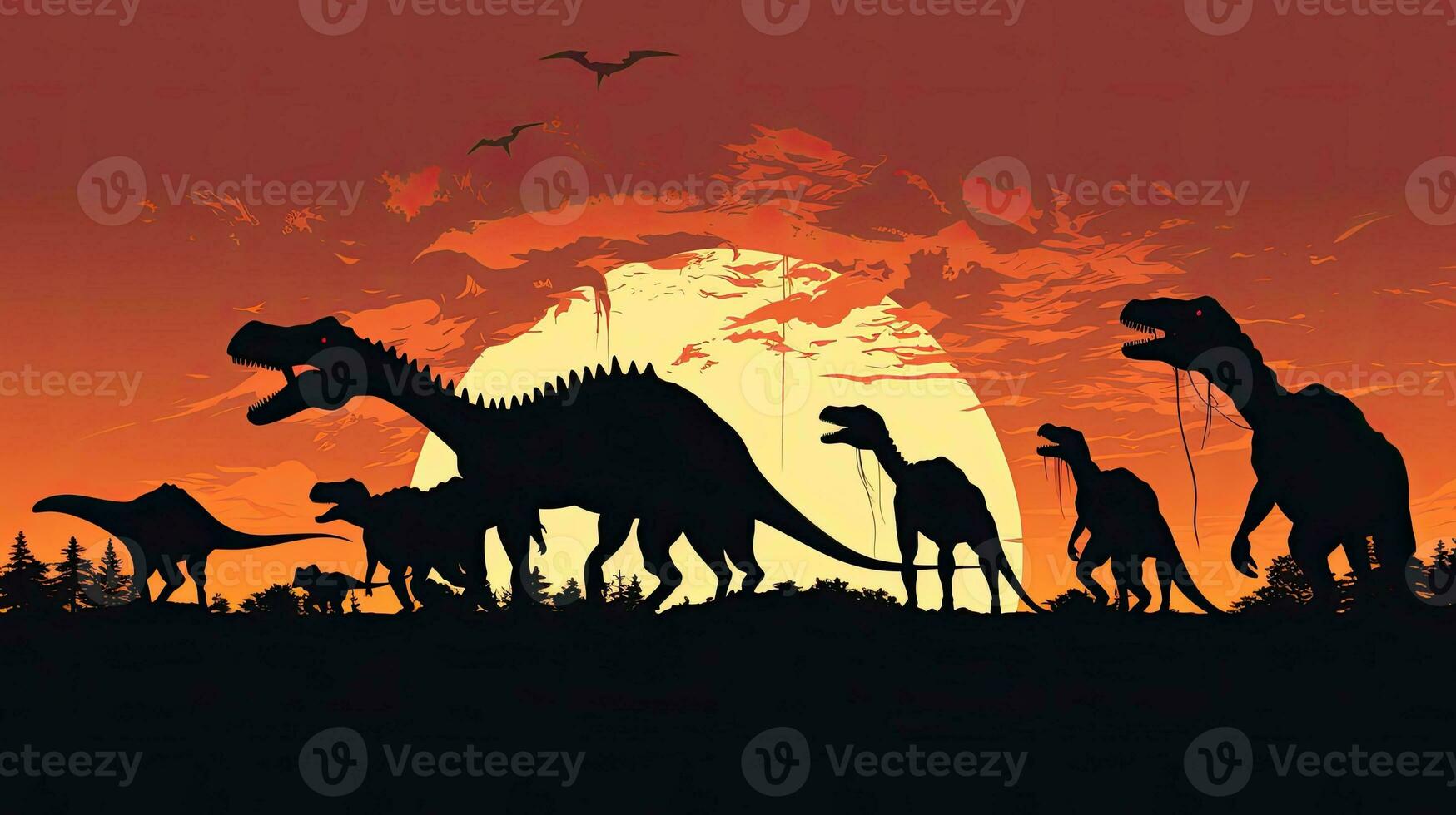 dinosaur outlines silhouette photo