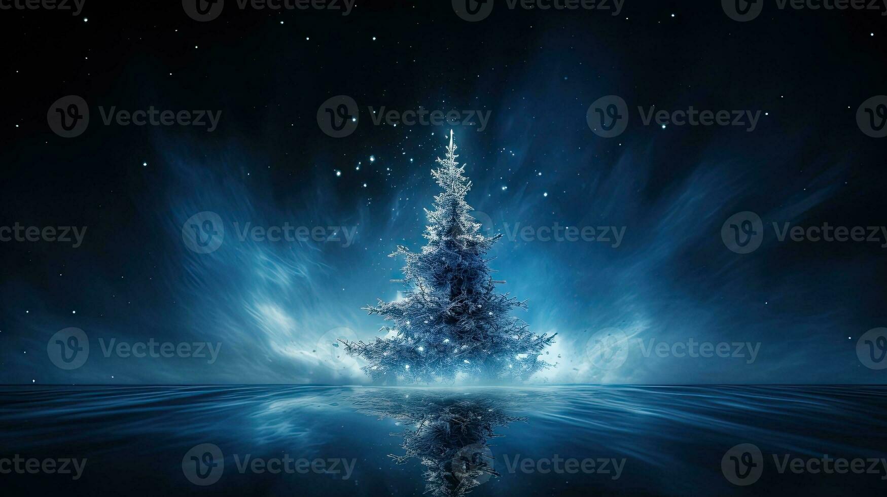Blue Christmas tree without specific design photo
