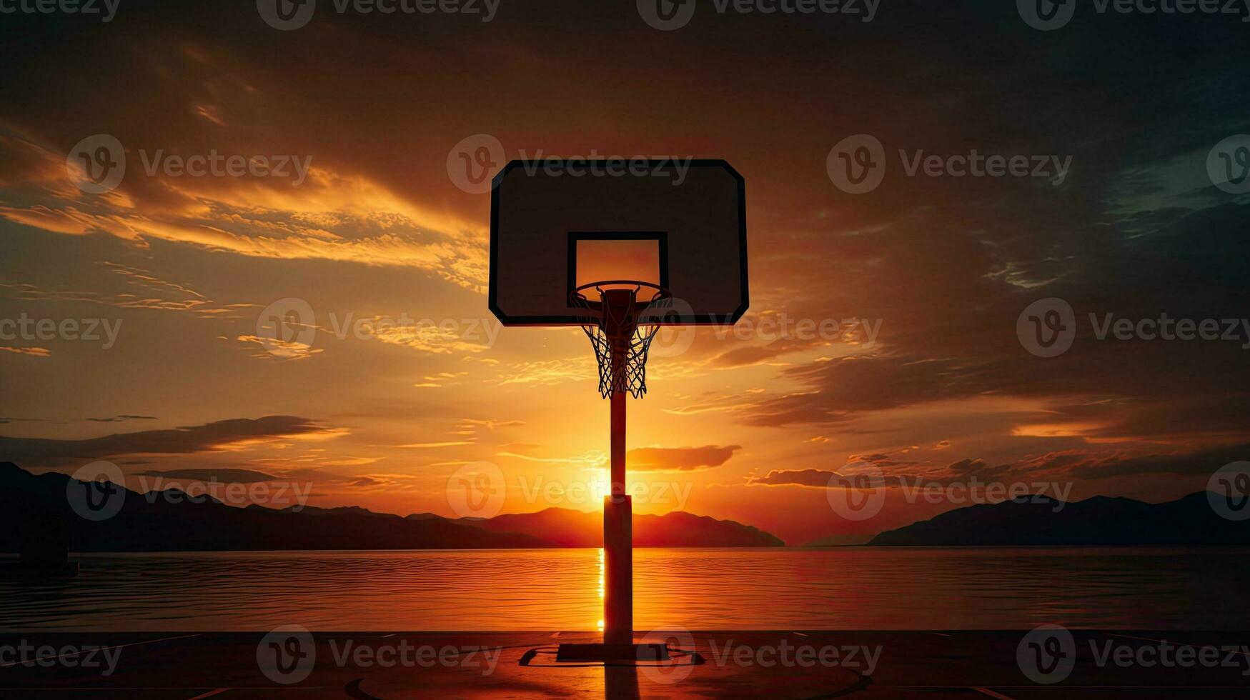 ideal fondo de pantalla con silueta de ajuste Dom en baloncesto aro foto