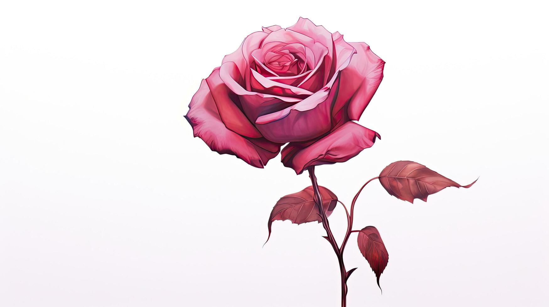 Gorgeous watercolor depiction of a rose photo