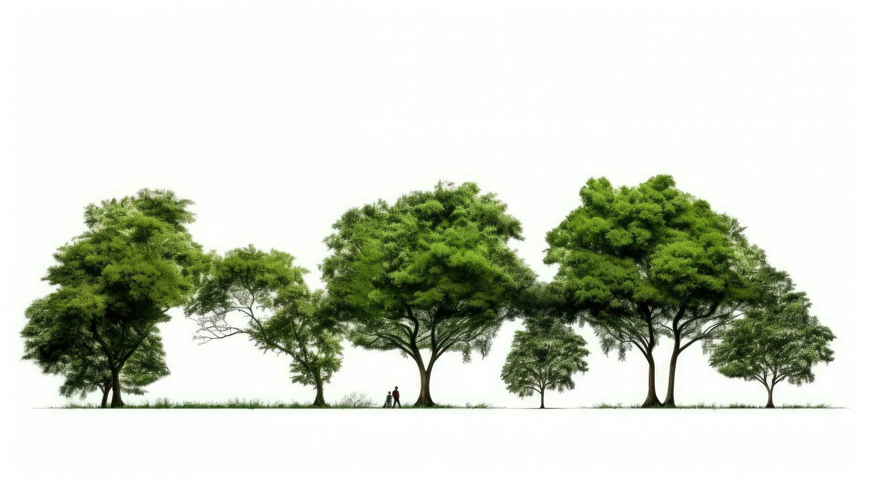 Isolated green tree on white background photo