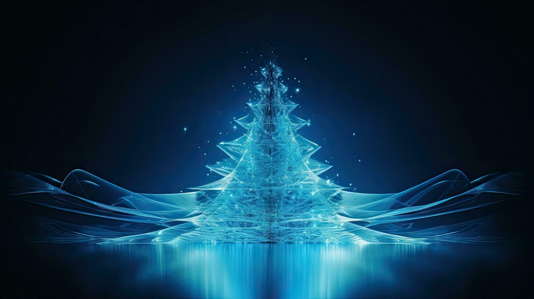 Blue Christmas tree without specific design photo